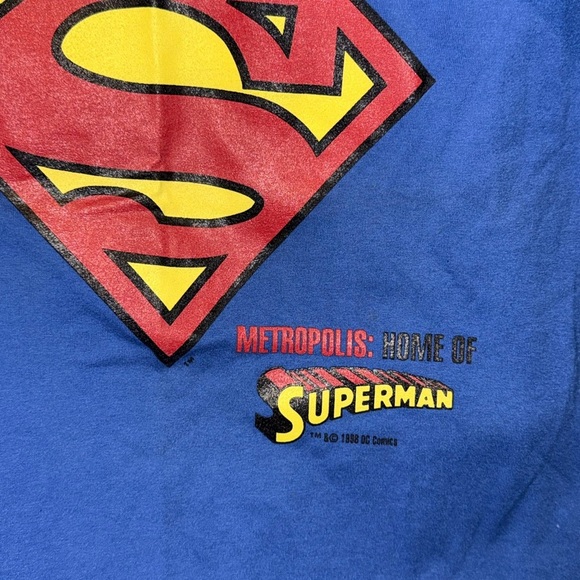 Blue Superman Logo T-Shirt size large - Picture 13 of 14